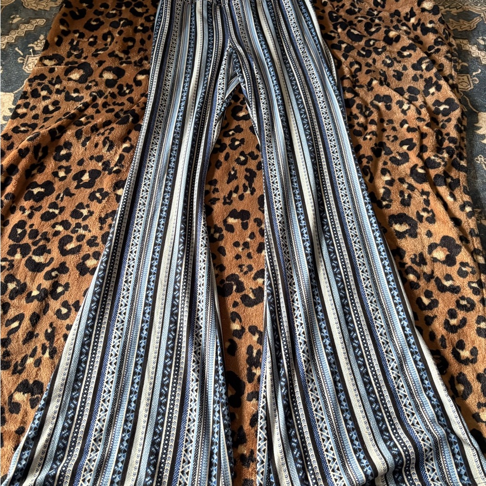 No Boundaries Black and White Boot Cut Flare Pants